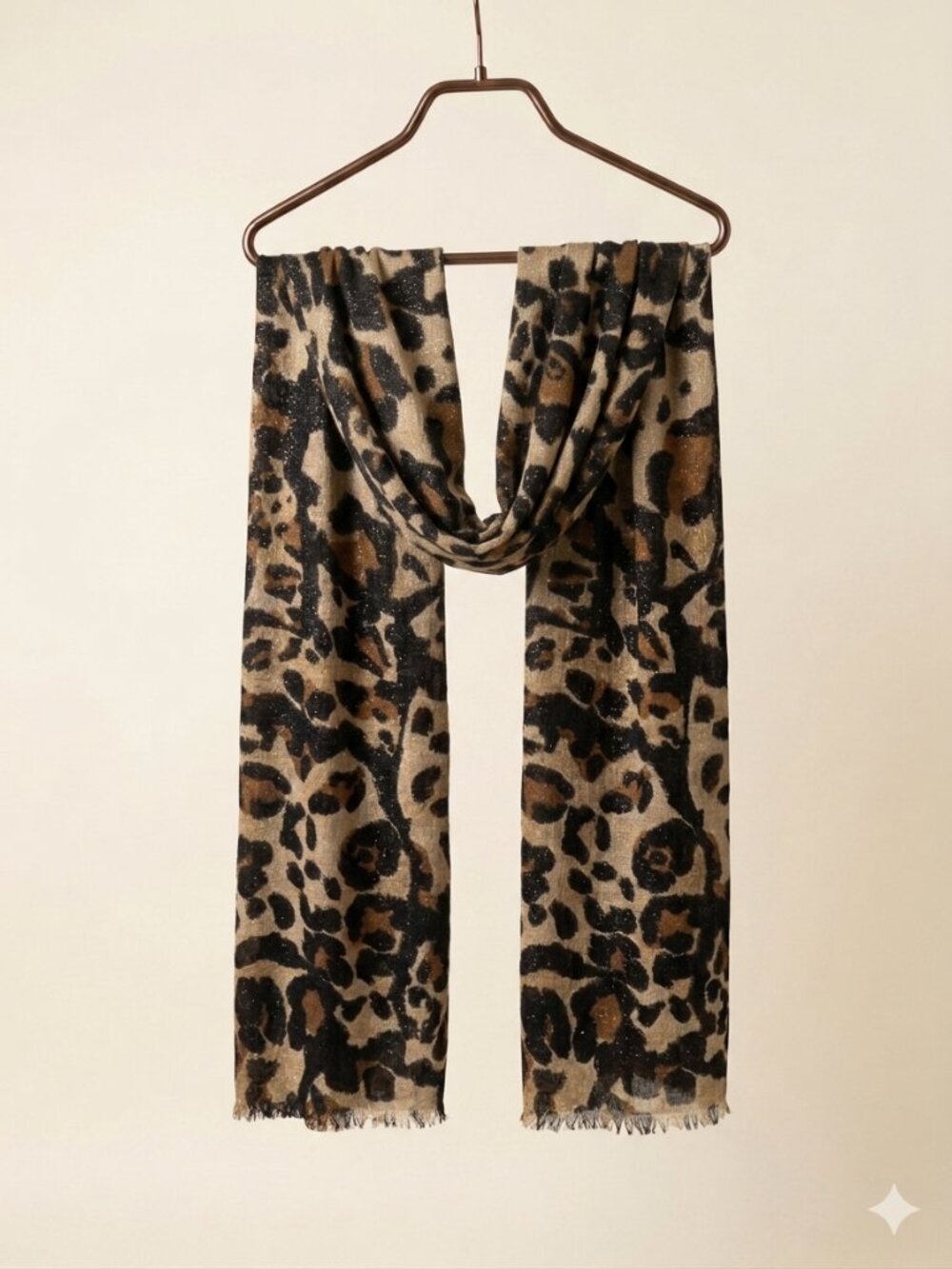 Leopard Print Knit Maxi Skirt - Beige Brown Black